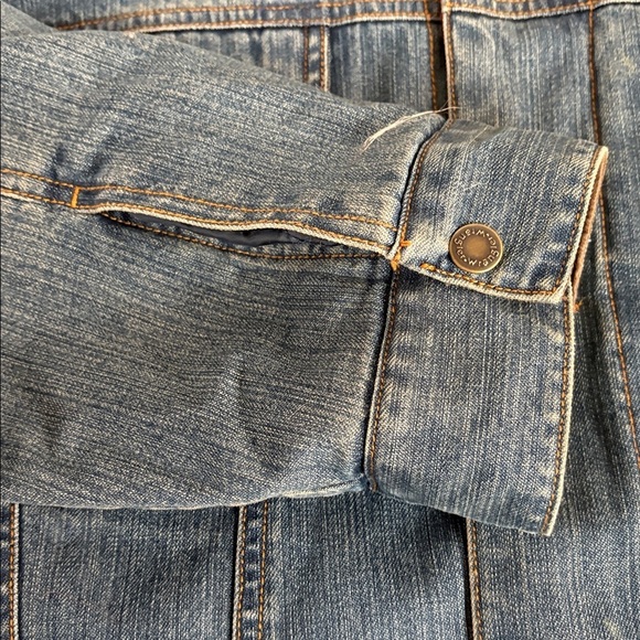 Wrangler blanket lined corduroy collar button down blue denim jean jacket - Picture 8 of 16